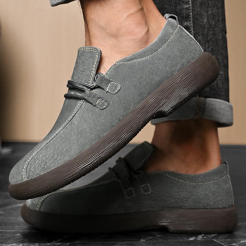 Retro Style Casual Comfort Soft Leather Men's Shoes Low-quality Daily Commuting Shoes Outdoor Soft Sole Anti Slip Driving Shoes