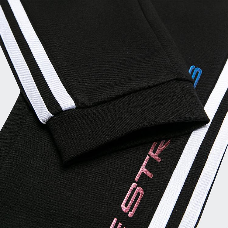 Adidas Neo Logo Print Fleece-Lined Warm Slim Fit Joggers Women Bottoms Black GQ8274