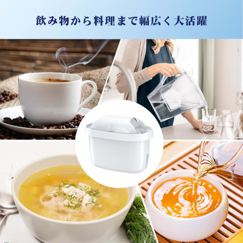 KEOYEE Replacement Cartridges for Water Purifier Pots, High-Removal Resin, Japanese Standard, 10-Piece Set