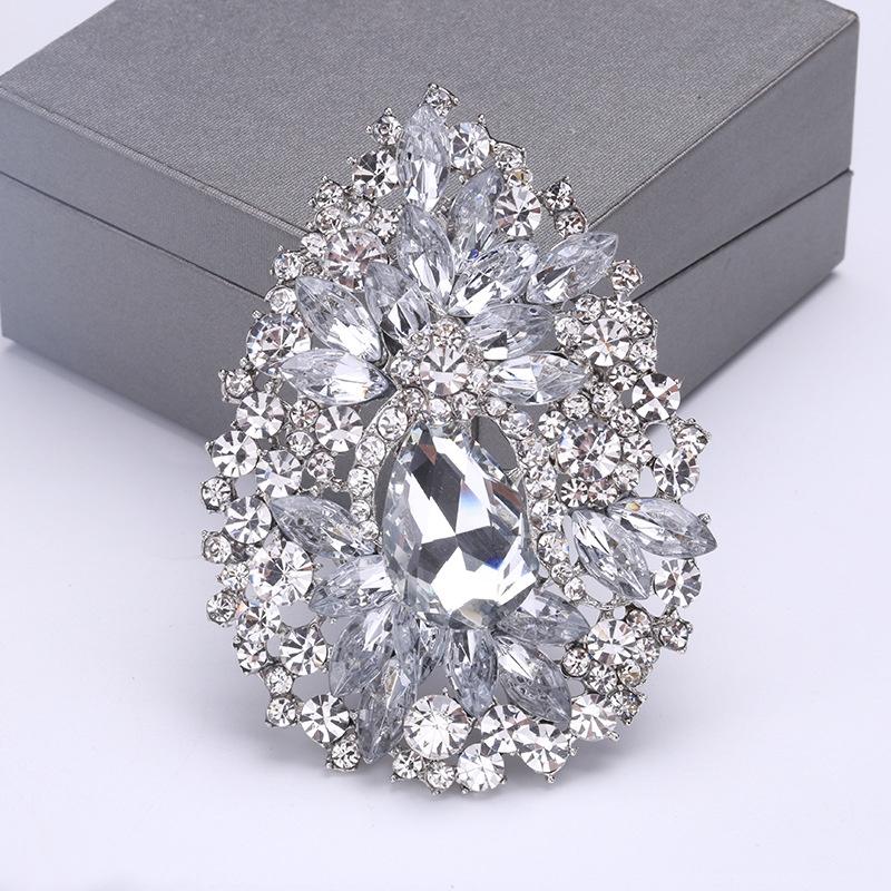 Hot Sale Crystal Water-drop Brooches for Women Vintage Fashion Pendant Style Elegant Wedding Pins Party Jewelry Brooch