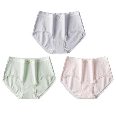 Urban Beauty Women's Mid-Rise Pima Cotton Lace Trim Antibacterial 3-Pack Panties Gift Box