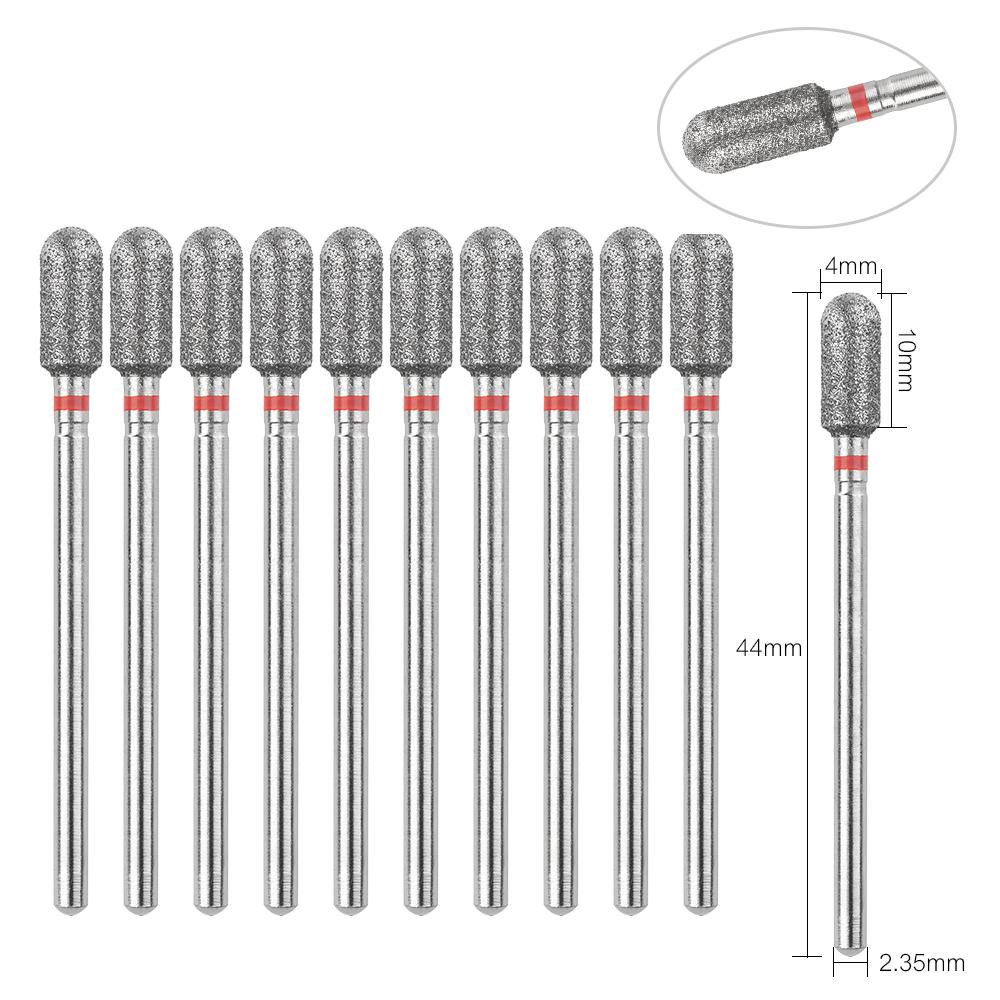 10 pezzi/s Punte per Fresa per Unghie Diamantate Fresa Pulisci Cuticole per Manicure Pedicure Frese Elettriche Punte Accessorio per Unghie