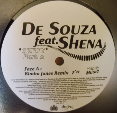 12inch Record DE SOUZA, SHENA - "Guilty" Part. 2 HAP0617 Happy Music 2007 France Dance & Electronica Used