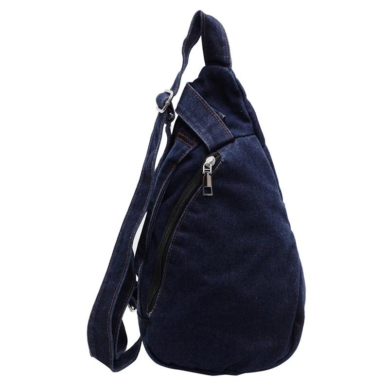 

Fashion Zipper Denim Solid neutral Chest Bags Youth Sewing Thread Versatile Waist Packs Hot Sale Casual Women s Shoulder Bags