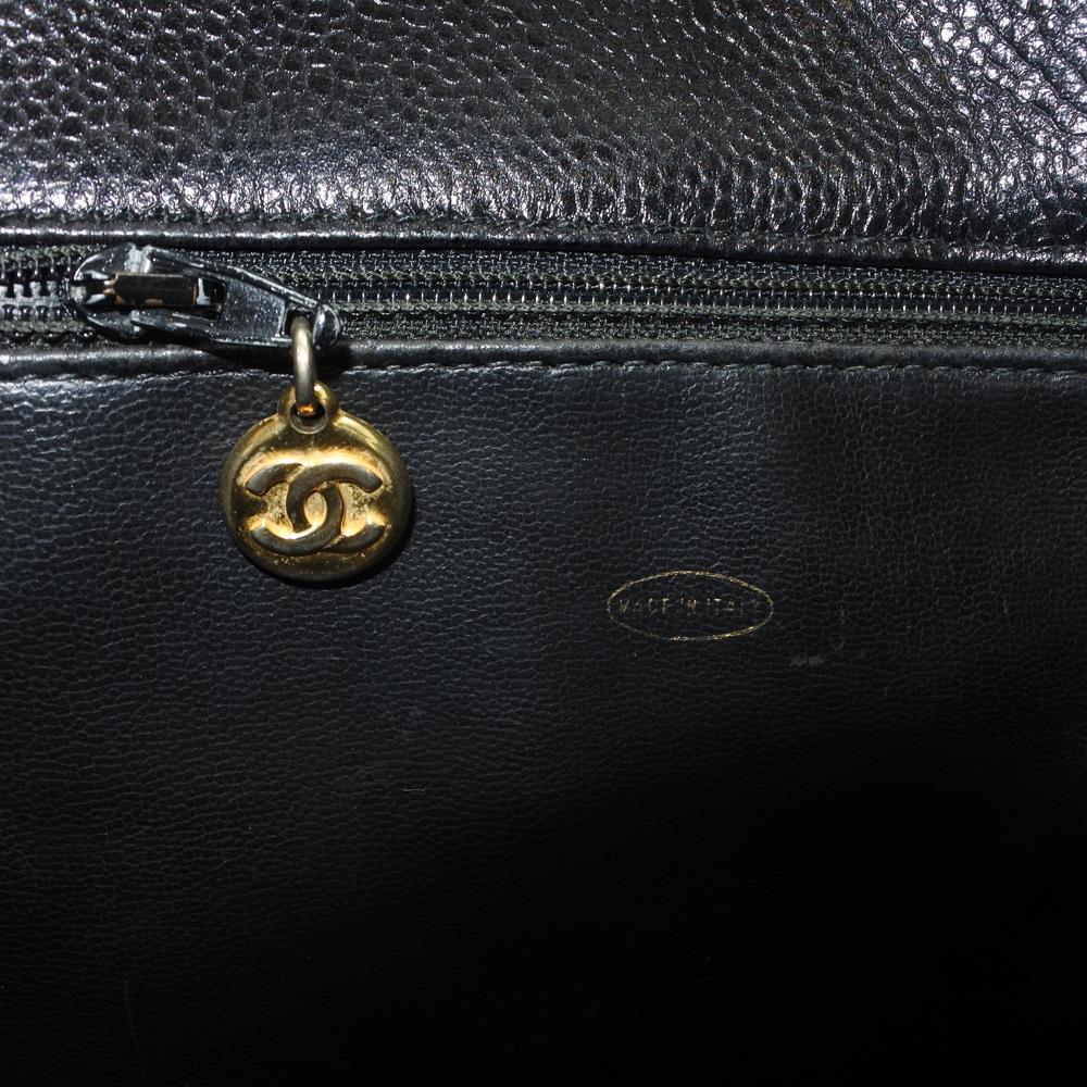CHANEL Tote Bag black Caviar skin Women Used