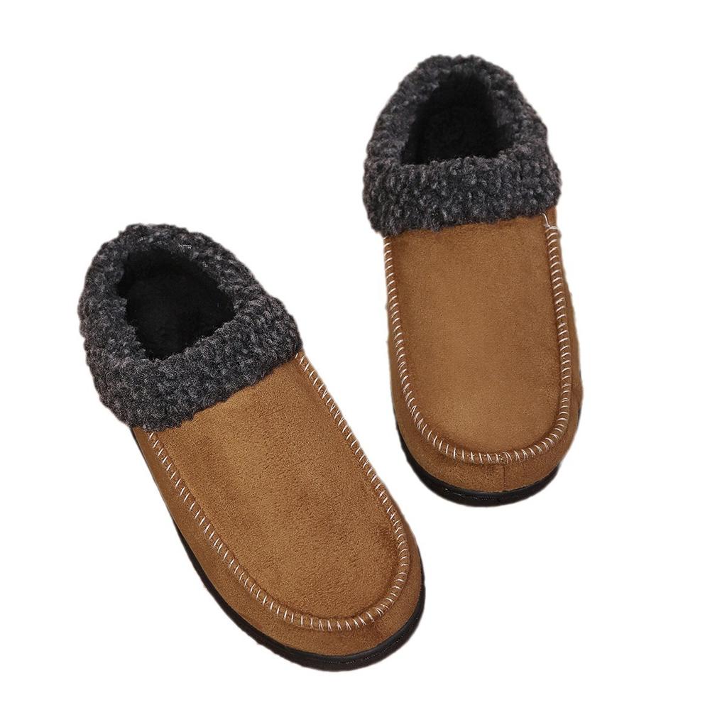 Warm Suede Thickened Autumn and Winter Indoor Half Bag Heel Home Cotton Mop Warm Winter Shoes