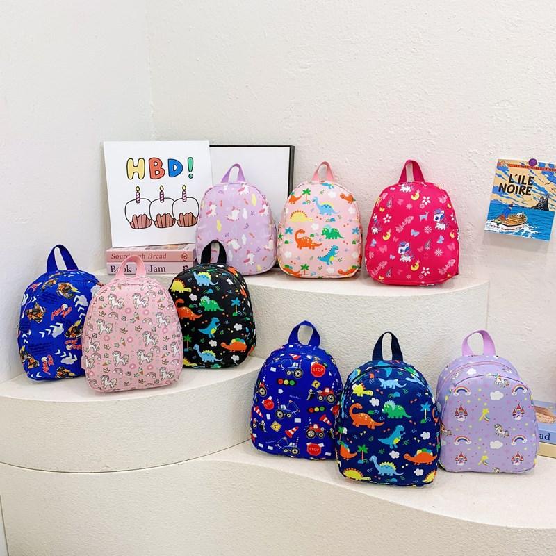 Dinosaur Kids Backpack With Cute Cartoon Design Lightweight Nylon For Use School