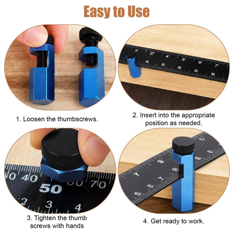 2Pcs Stair Gauge Blocks Set Lightweight Framing Square Stop Portable Saw Guide for Hobbyist Woodworking Small Projects