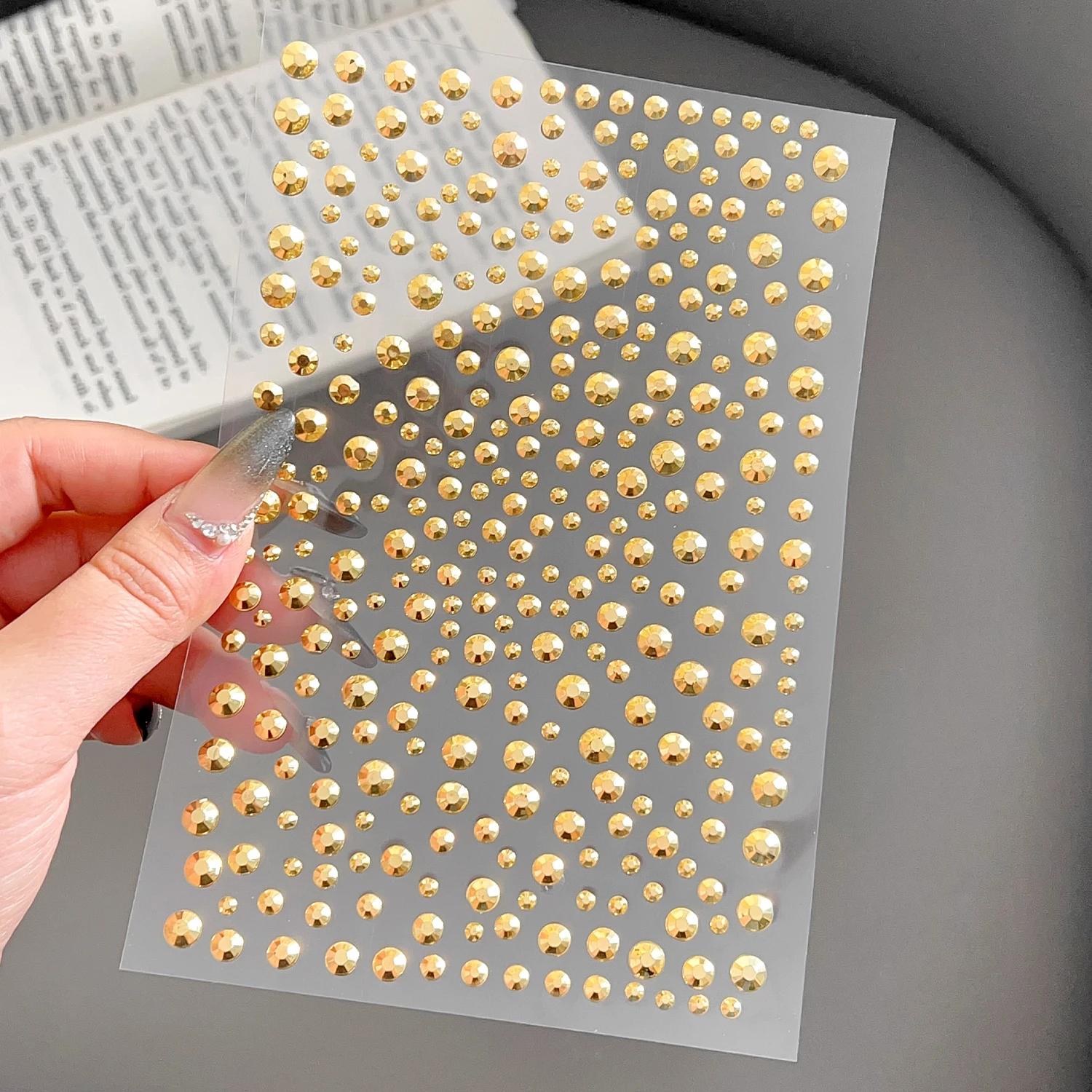 

Y2K Diamond Face Jewels Golden Body Glitter Stickers for Makeup Festival Party Wedding DIY Self Adhesive Rhinestone Stickers