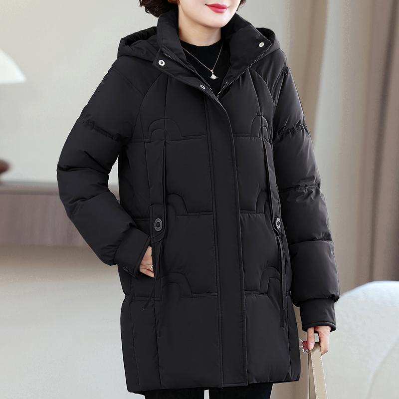 Parka Lungă pentru Femei Plus Size, Jachete Calde de Iarnă, cu Glugă, Elegantă, Largă, Groasă, Îmbrăcăminte Exterioară, Palton pentru Femei de Vârstă Mijlocie