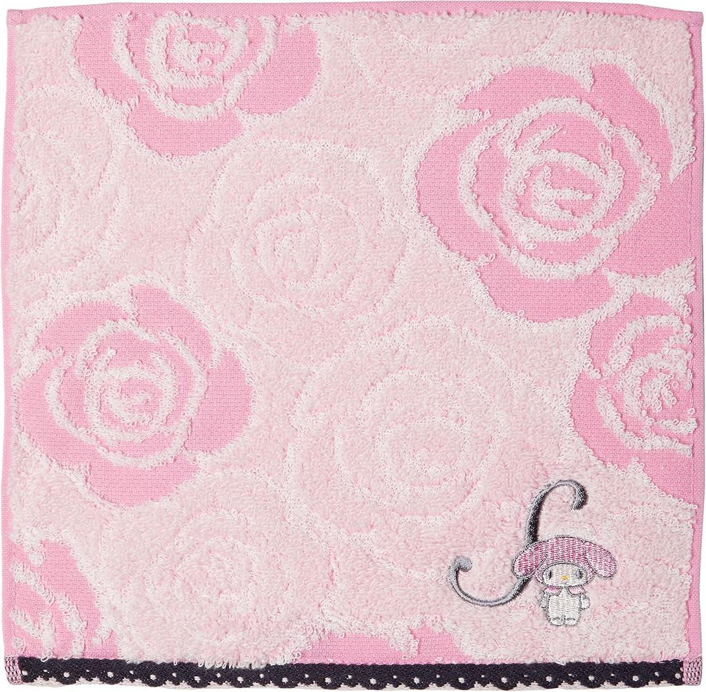 Marushin Sanrio Handkerchief with My Rose My Melody Perfect Gift for Item 3005058600 Initials, Melody, 100% Cotton, Small, Birthdays, Mother's Day,