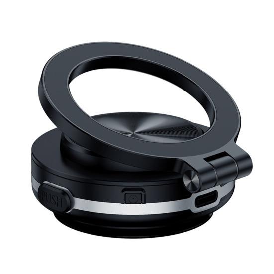 Magnetic Car Phone Holder Electric Vacuum Suction Cup Mount 360 Degrees Rotation Strong Grip Strong Magnetic Car Stand for IPhone
