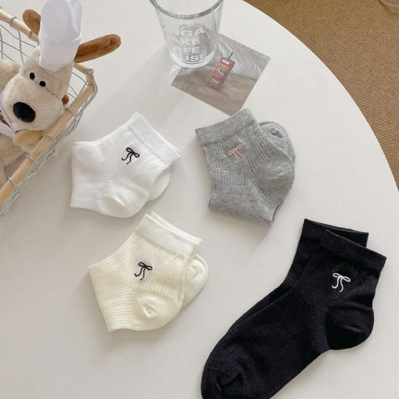 Γυναικείες Κοντές Κάλτσες Λεπτές Αναπνεύσιμες Κάλτσες με Φιόγκο από Βαμβάκι Γλυκές Κάλτσες Ιαπωνικού Στυλ