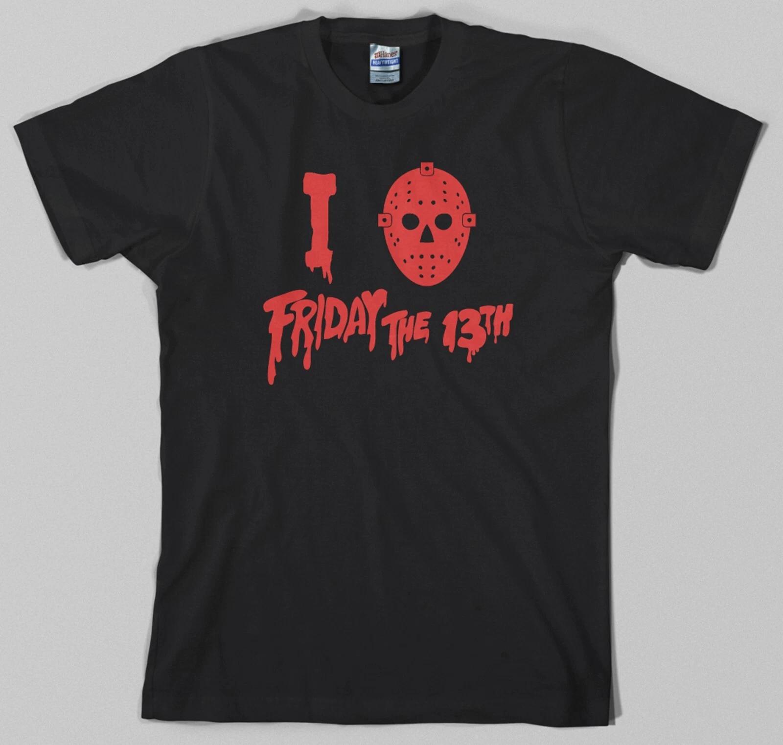 I Love Friday T Shirt the 13th Crystal Lake hockey mask Voorhees Jason S
