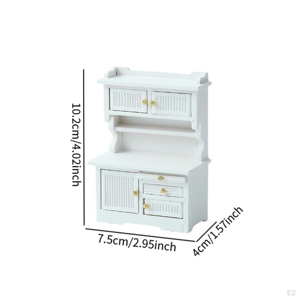 1/16 Dollhouse Bookcase Display Cabinet for Various Rooms Wood Furniture Accessory