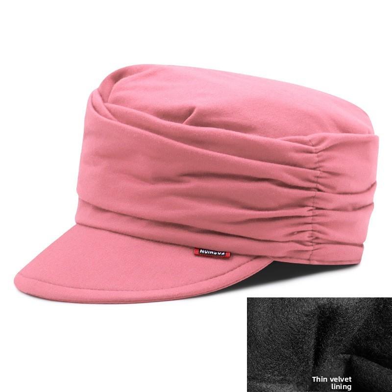 Spring Autumn Ladies Soft Hat With Wrinkled Asymmetric Design For Casual Outdoor Wear
