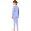 Unisex Kids Thermal Underwear Set Round Neck Long Sleeve Top Elastic Waistband Leggings Lightweight Nightwear