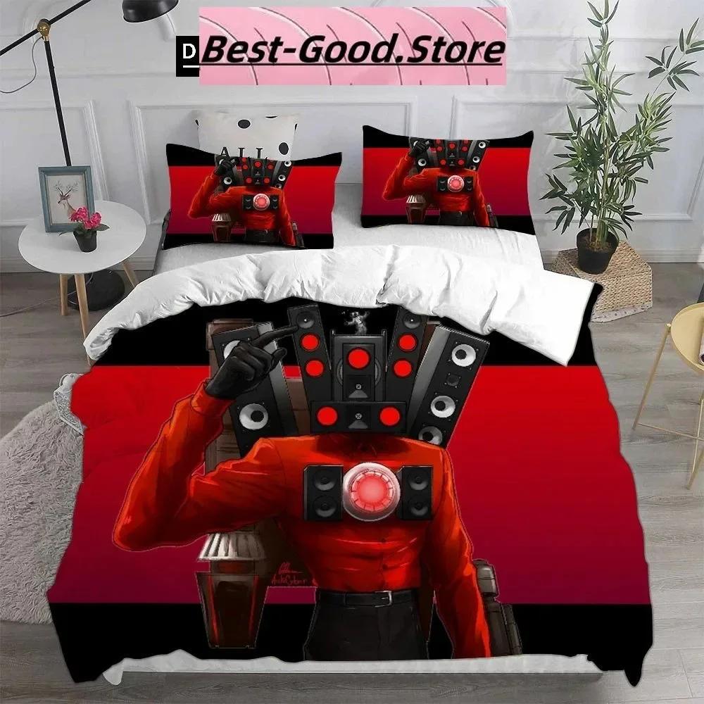 3D Fashion Game Skibidi Toilet Arale Bedding Set Print With Pillowcase Bed Duvet Cover Soft Single Double Queen Super King Size