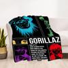 1pc Gorillaz Virtual Band Outdoor Blanket Lightweight Flannel, All-Season Use for Sofa, Bed, Travel, Camping, Living Room, Office, Couch018