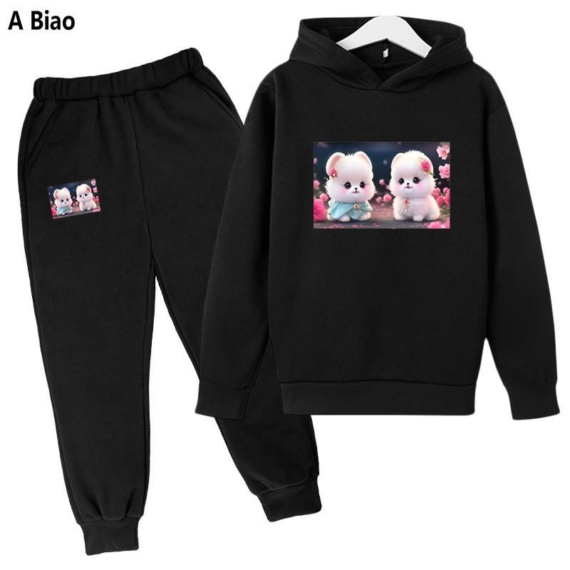 Children's fleece suit hooded children's clothing hip-hop casual spring and autumn suit