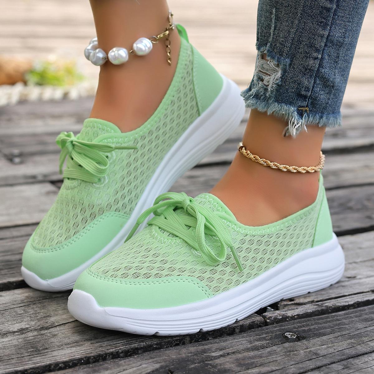 

Fashion Plus Size Shoes for Women 36-43 Autumn Fashion Lace Up Mesh Breathable Comfortable Platform Non-slip Sneakers Women Shoes 36