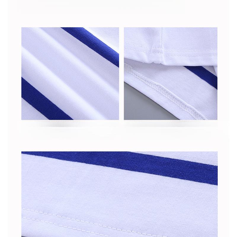 Summer Children's Clothing Boys and Girls Short Sleeve Striped Embroidered T-Shirt Children's Summer Top Baby Clothes