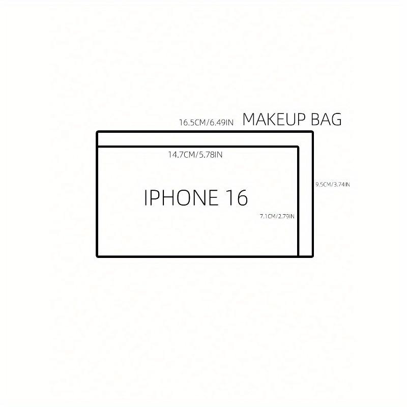 1Pc Makeup Bag Black, Checker Cosmetic Bag Square Waterproof, Women Bags For Make Up, Small Bag Storage Makeup Case, Travelling Bags For Ladies