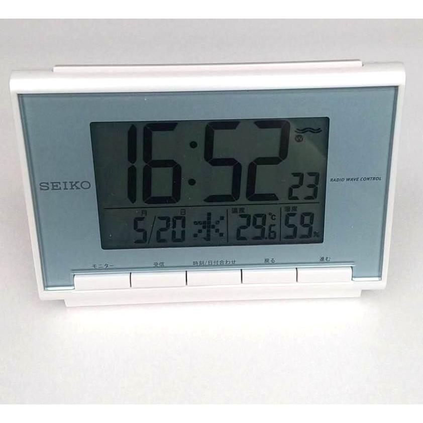SEIKO Radio clock table clock with temperature and humidity meter SQ698L