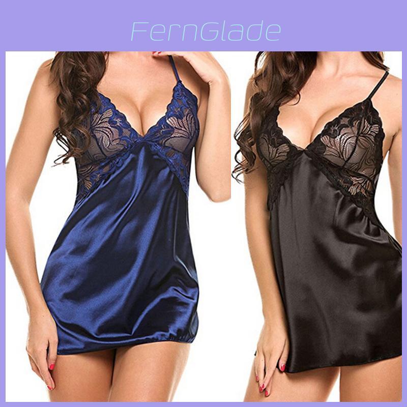 Elegant Women Lady Sexy Lace Sleepwear Satin Nightwear Lingerie Pajamas Suit Size S-xl For Ultimate Comfort
