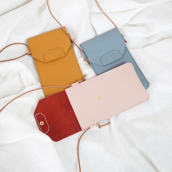 DIY Mobile Phone Bag Faux Leather Phone Pouch Craft Set Unfinished Crossbody Wallet Phone Bag for Daily Travel And Gifts