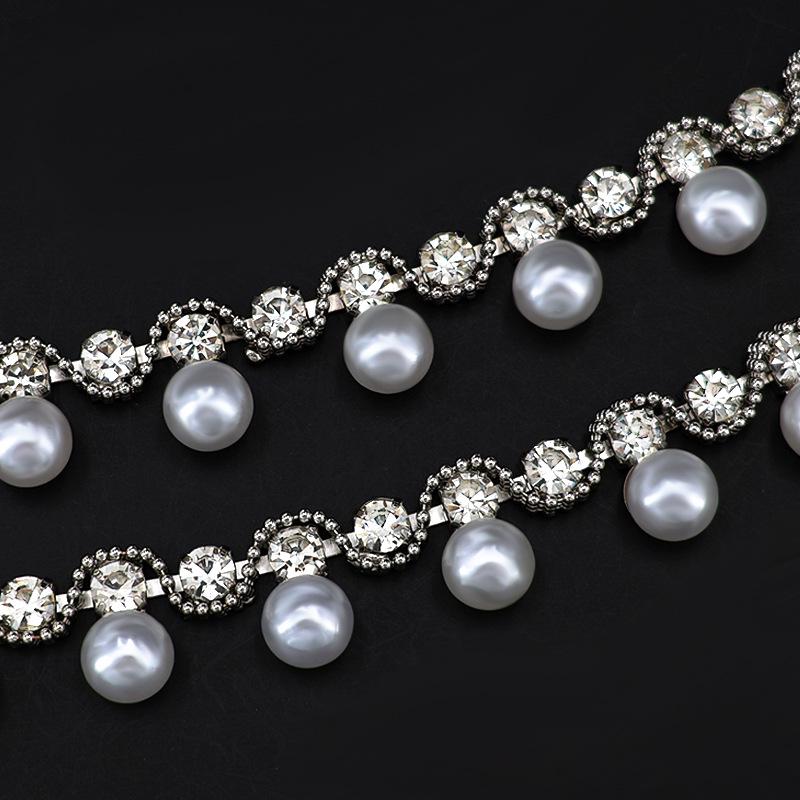 Αλυσίδα από Στρας με Πέρλες και Διαμάντια για Ρούχα και Αξεσουάρ DIY