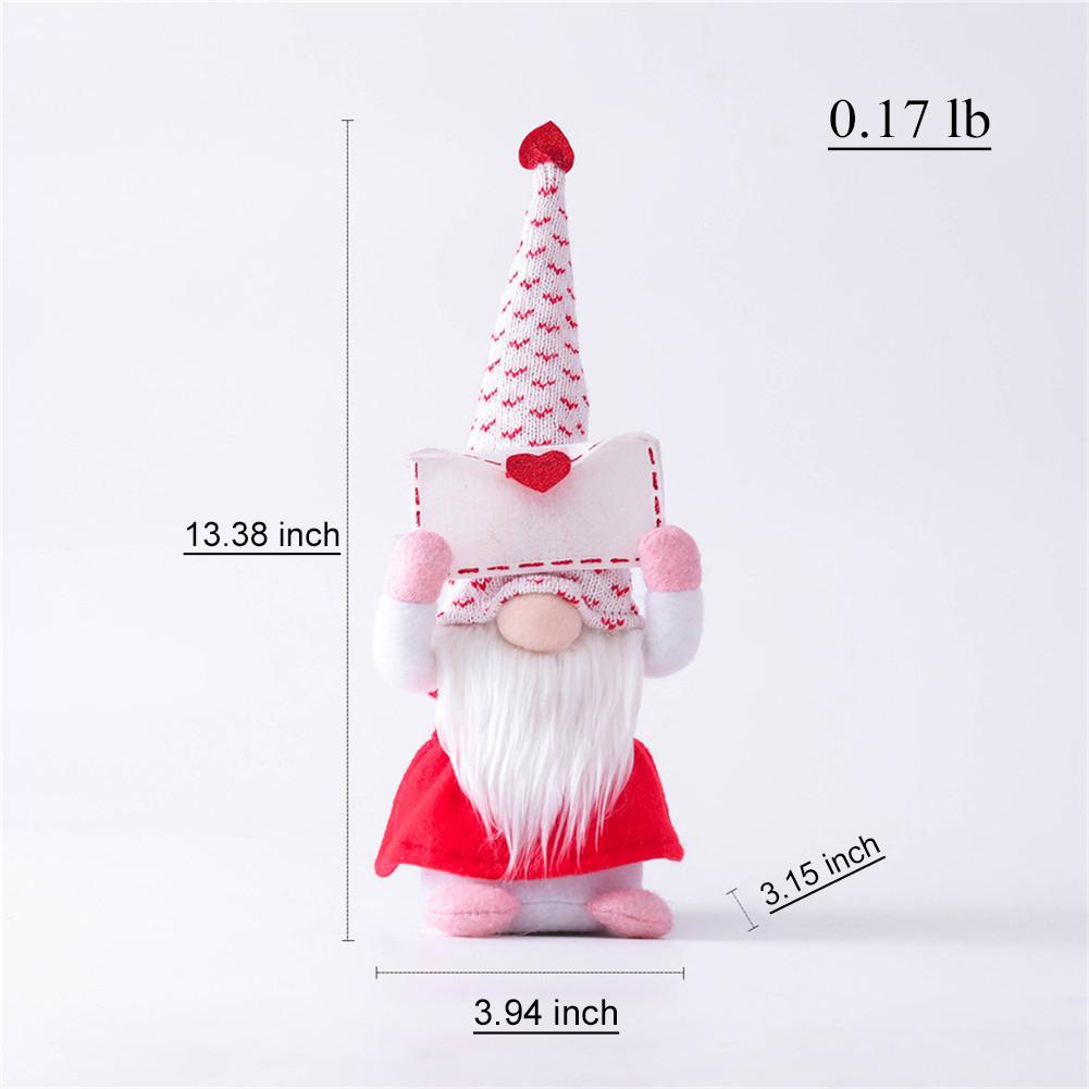 Valentines Day Gnome Plush Doll Decorations Mr and Mrs Handmake Ornament for Valentine's Day