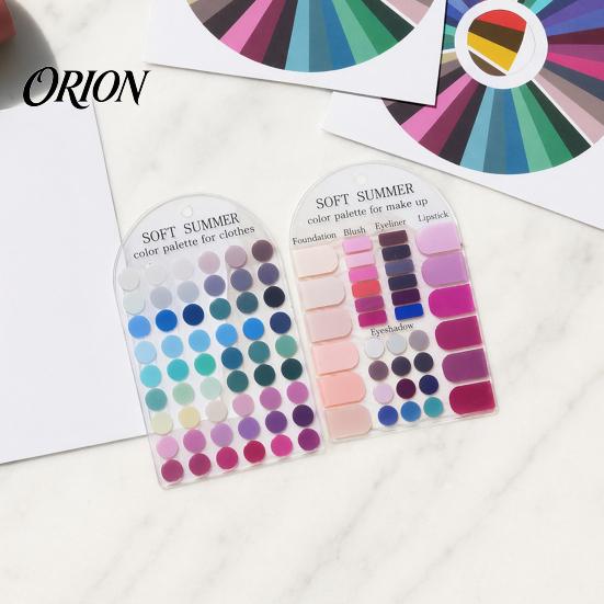 Seasonal Color Analysis Card 2Pcs Summer Cards Set, Portable Palette Personal Card, Acrylic Matching Guide for Outfits & Makeup