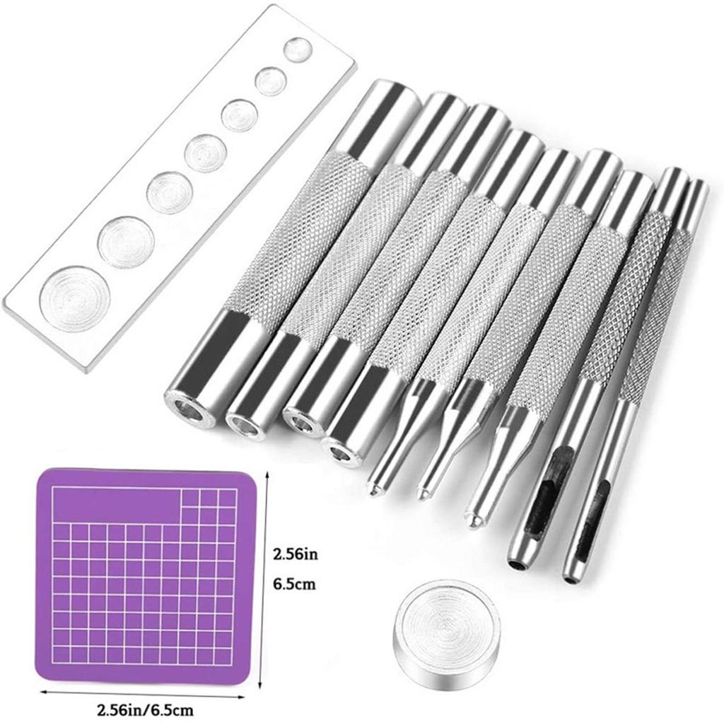 12 Buc. Unelte de Perforare pentru Piele, Setator de Capse pentru Instalarea Nasturilor cu Nituri, Piele