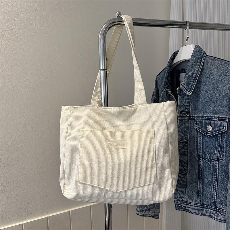 2025 Corduroy Versatile Large Shoulder Tote Bag for Women