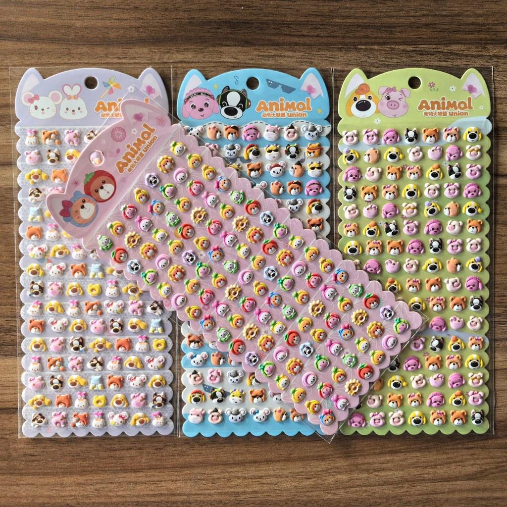 4 Sheets Mini Animal Face Stickers - Cute Tiny Pet Head Decals for DIY Crafts, Journals Scrapbooking BulingBulingStickers Store