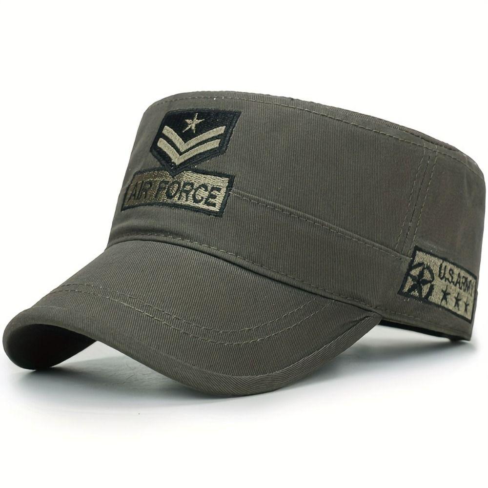 

Fashion Sun Protection Baseball Cap Breathable Adjustable Cadet Hat Outdoor Casual Flat Top Cap for Men зелёный