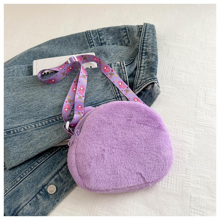 Cartoon Plush Bear Crossbody Travel Casual Shoulder Phone Purse Bag Portable Zipper Pouch