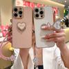 Luxury Wrist Strap Love Heart Stand Plating Camera Lens Protect Bumper Phone Case For iPhone 17 Air 16 15 14 Plus 13 12 11 Pro Max SE Girls Cute Cover
