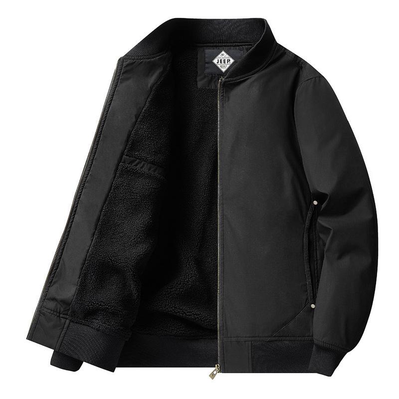 

Мужская свободная хлопковая куртка JEEP SPIRIT с флисовой подкладкой, воротником-стойкой, больших размеров, модель 8836. 3XL чёрный