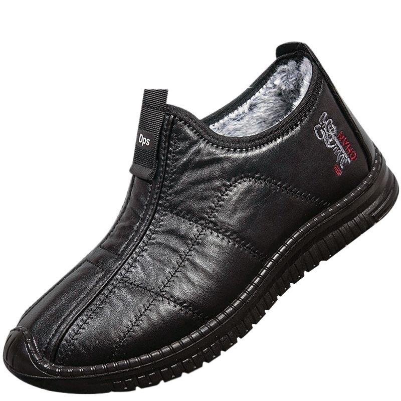 Winter old north cloth shoes men's cotton shoes warm and velvet middle-aged and elderly father shoes non-slip thickened walking elderly cotton boots