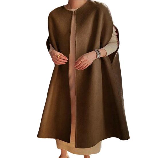 Capa gruesa y cálida sin mangas para mujer, cárdigan largo de Color sólido con puntadas abiertas, estilo japonés, Otoño e Invierno