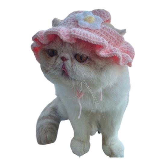 Cat Hat Pets Knitted Cosplay Hat Halloween Christmas Party Costume Headwear Dress-up Accessories for Puppy Cat Kitten