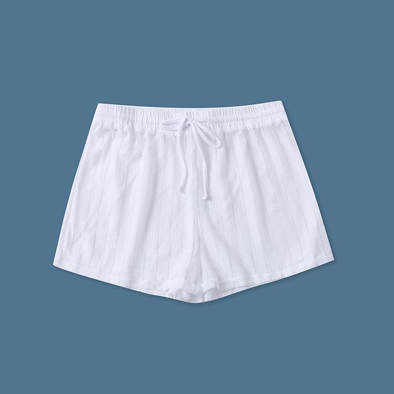 

Комплект в цветную полоску Лето Новинка Зарубежная торговля Женская одежда Ажурная Свободная Футболка с коротким рукавом + Эластичные шорты Продаются отдельно 18113 White Single Pants M