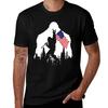 Bigfoot Rock and Roll USA Flag In The Forest T-Shirt Tough Fabric Work Tee