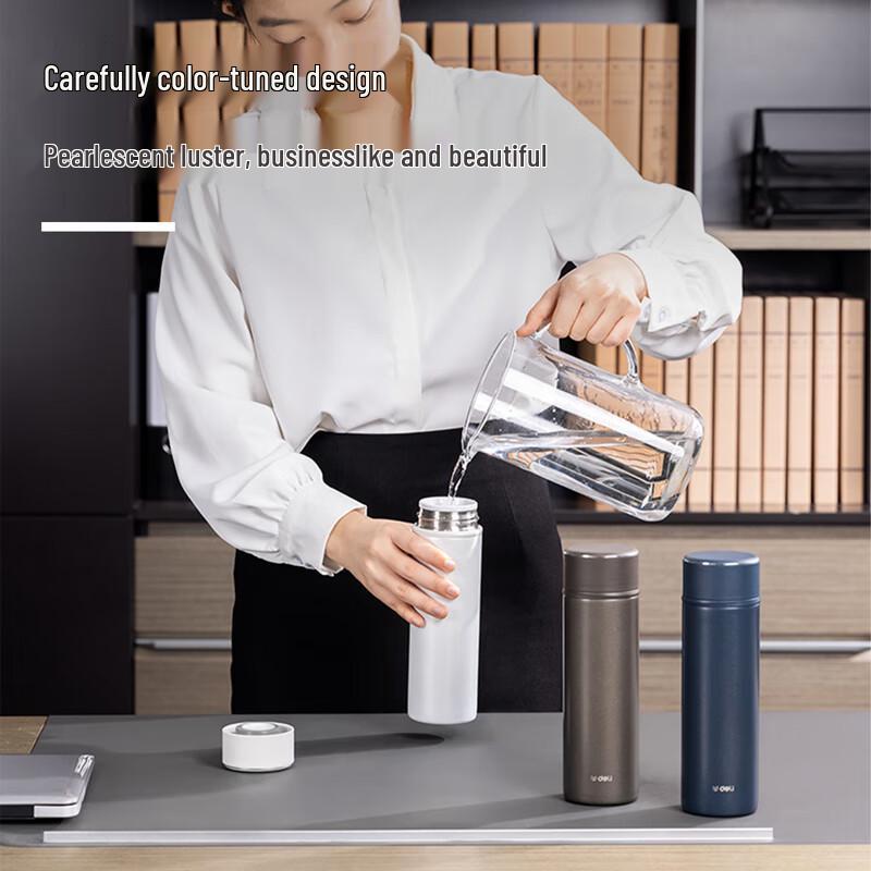 Deli LL601-BWE 500ml Stainless Steel Insulated Water Bottle