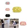 Trendy Solid Color Kids Shoulder Bag With Breathable Pu Material And Bow Accent