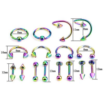 Wunderschöner Mehrtyp-Nasenstecker aus Edelstahl mit Puncture-Hybrid-Set