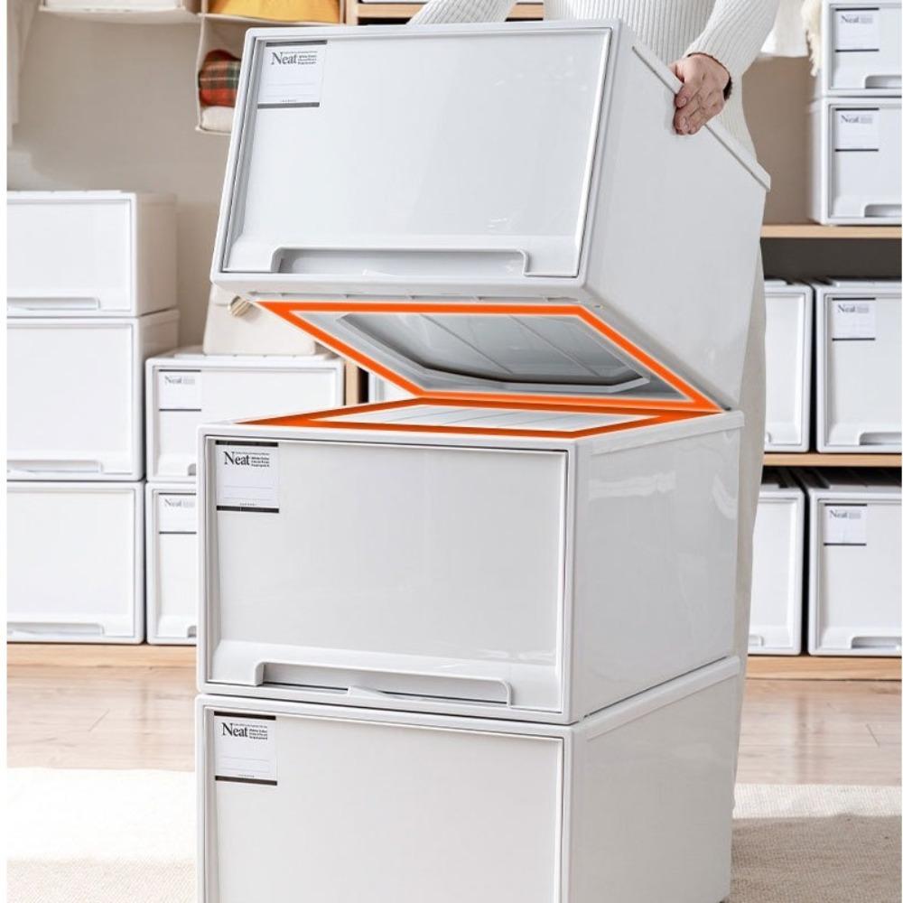 Plastic Drawer Storage Box Combinable Bedside Storage Containers  Wardrobe