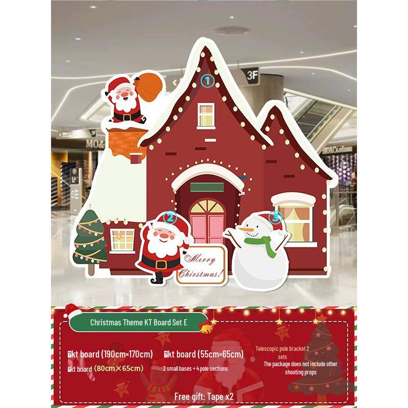 Festliche Weihnachtsszene Anordnung: Einkaufszentrum Event Dekoration mit Ballonkunst und Hintergrund